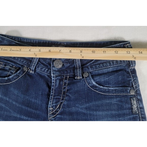 Silver Jeans Suki Rose Surplus Bermuda Shorts Women's Size 26 x 14 Blue Denim - Picture 8 of 14